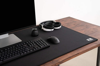 2XL Huge Extra Large Gaming Mousepad for Full Desk - Super Thick Nonslip Rubber Base and Waterproof Desktop Keyboard Extended Mouse Mat (Black, 2XL (36''x18''))