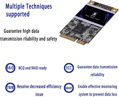 SSD MSATA 128GB Shark Speed Internal Solid State Drive High Performance Hard Drive for Desktop Laptop SATA III 6Gb/s Includes SSD (128GB, MSATA)