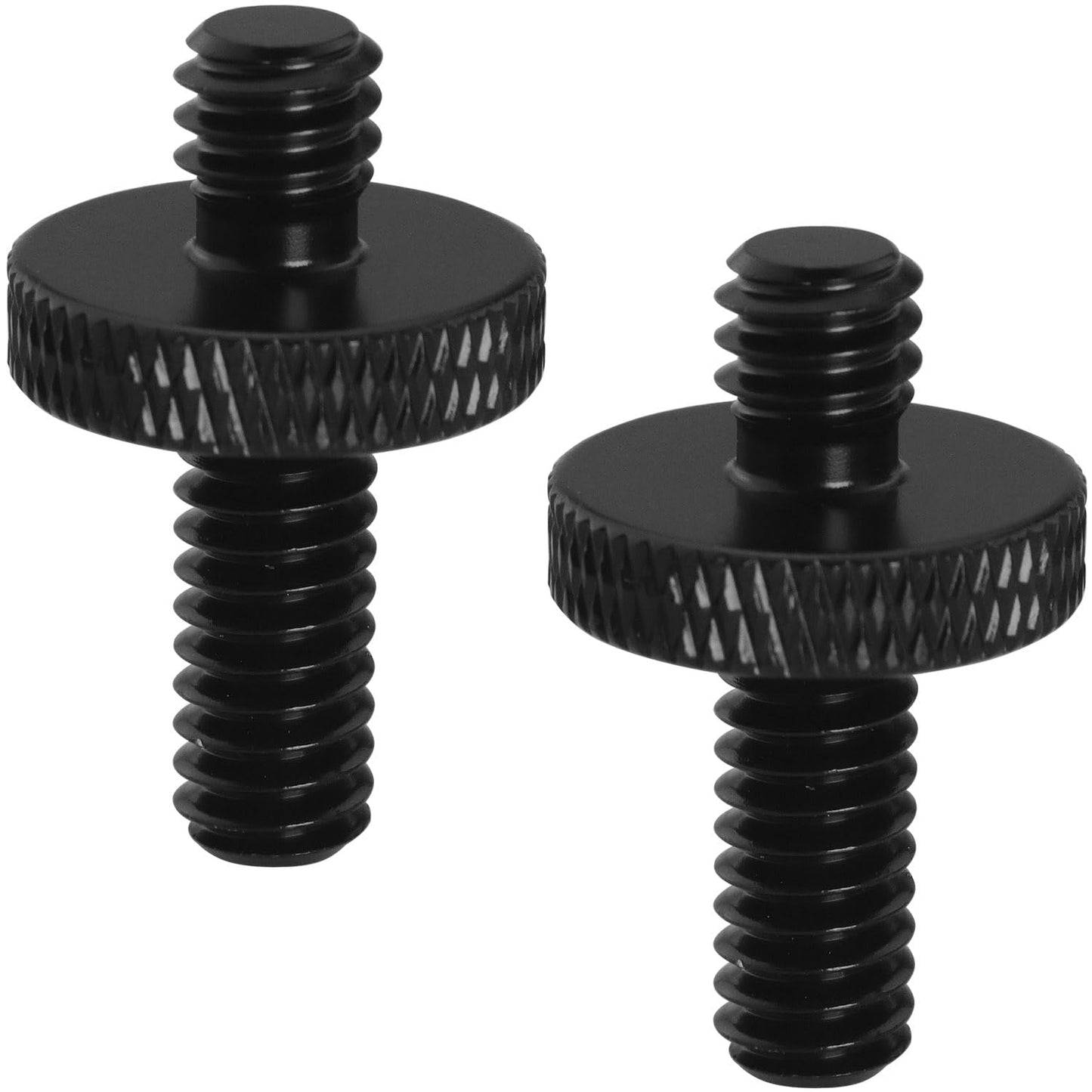 2PCS Adapter Screws for Tripods 1/4 Male to 1/4 Male Extended Aluminium Alloy Head Plate Hand Screw Camera Screws Photo Equipment Accessories for Camera Mounting Black