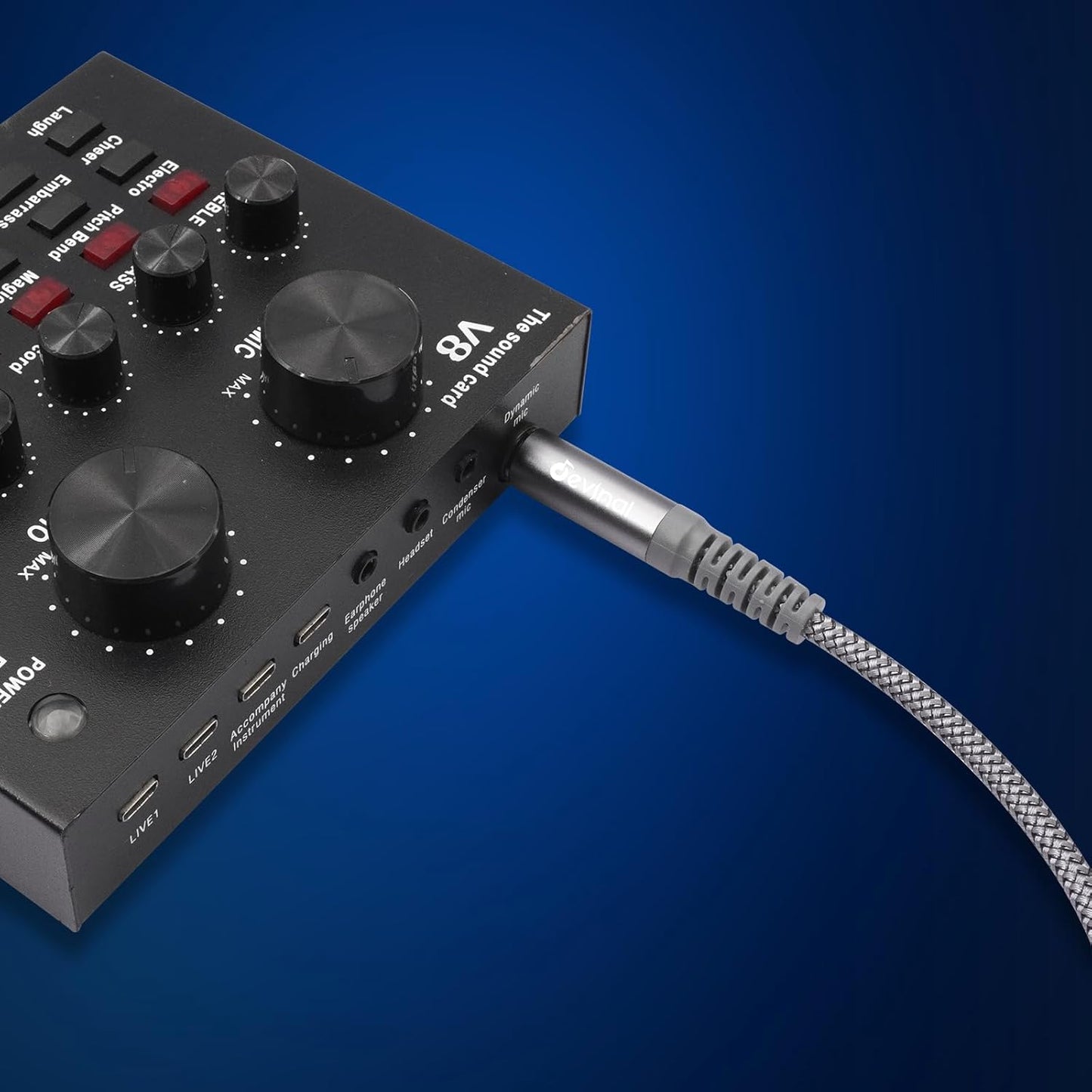 Devinal 1/4 inch Headphone Extension Cable, 6.35mm TRS Male to Female Stereo Cord, Quarter Inch Guitar Cable Extender, 20ft (6 Meters)