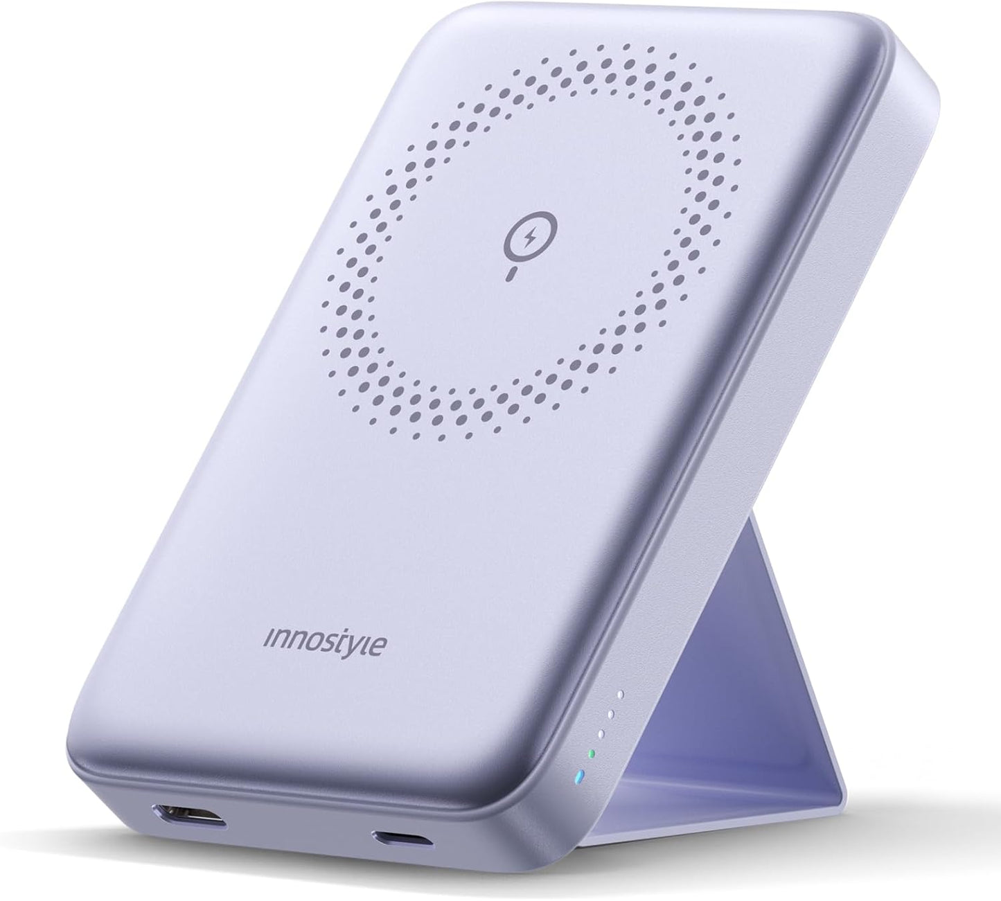 MagSafe Power Bank 10000mAh [3-in-1 with Stand] Wireless Charger, 20W Fast Charging for iPhone 16/15/14 Series, Samsung Galaxy, AirPods | Slim Portable Magnetic Battery | Purple