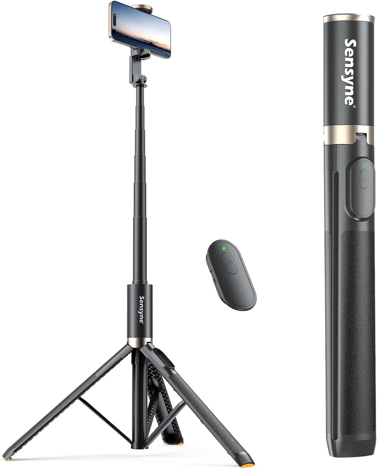 Sensyne 63" Selfie Stick Tripod, Extendable Phone Tripod with Wireless Remote Compatible with Cell Phones for Selfies, Photography,Video, Live Stream