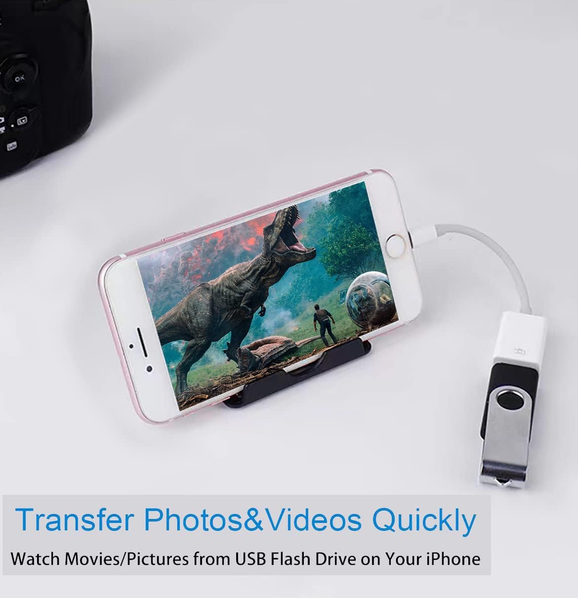 Lightning to USB Camera Adapter, Apple MFi Certified USB 3.0 OTG Dongle Cord for iPhone 14 13 12 11 X XS XR 8 Plus, iPad to Connect USB Flash Drive, Card Reader, Keyboard, Mouse, Piano, U Disk