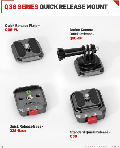 iFootage Q38-RS Quick Release Plate - Camera Quick Release System for DJI RS4 Pro, RS4, RS3 Pro, RS3, RS2, RSC2 Stabilizers, Tripods, Monopods, Sliders - Fast Installation and Swap