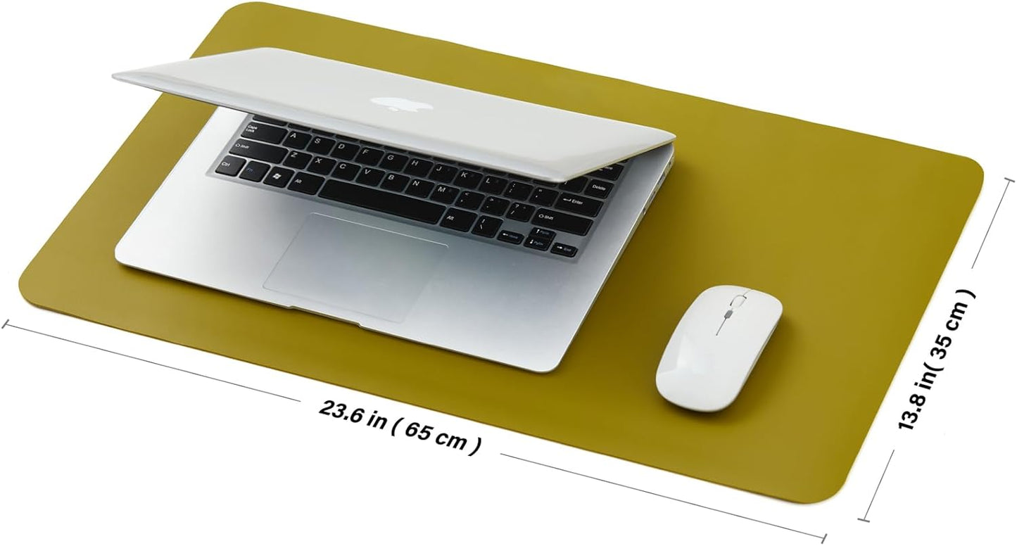Cork Desk Mat - Small Dual-Sided Desk Pad for Office and Home - Desk Organization and Accessories - Ideal for Large Mouse Pad and Small Desk Mats on Top of Desks(Olive Green,23.6"x 13.8")