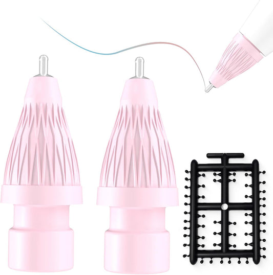 Upgraded Pencil Tips fits for Apple 2nd 1st Gen USB-C iPad Pro Pencil,No Wear Out Fine Point Apple Pen Tip &Noiseless Friction Nib Covers Set, Make iPencil 1 / Pencil 2 Work Like a Charm,Pink