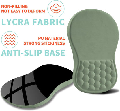 Ergonomic Mouse Pad Wrist Support with Memory Foam Massage Bulge, Carpal Tunnel Pain Relief Mousepad Wrist Rest for Mouse(12x8 inch, Light Green)