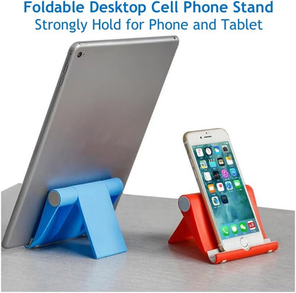 Cell Phone Stand for Desk Foldable Cell Phone Holder Desk Tablet Holder Mobile Phone Dock, Multi-Angle Universal Adjustable Tablet Dock Compatible with Most Cell Phones (Green)