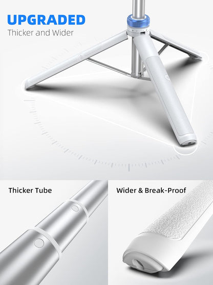 Kaiess 62" Phone Tripod & Selfie Stick, Extendable Photography Light Stand with Wireless Remote, Solidest, Portable, Lightweight, Compatible with iPhone/Android Phone (White)