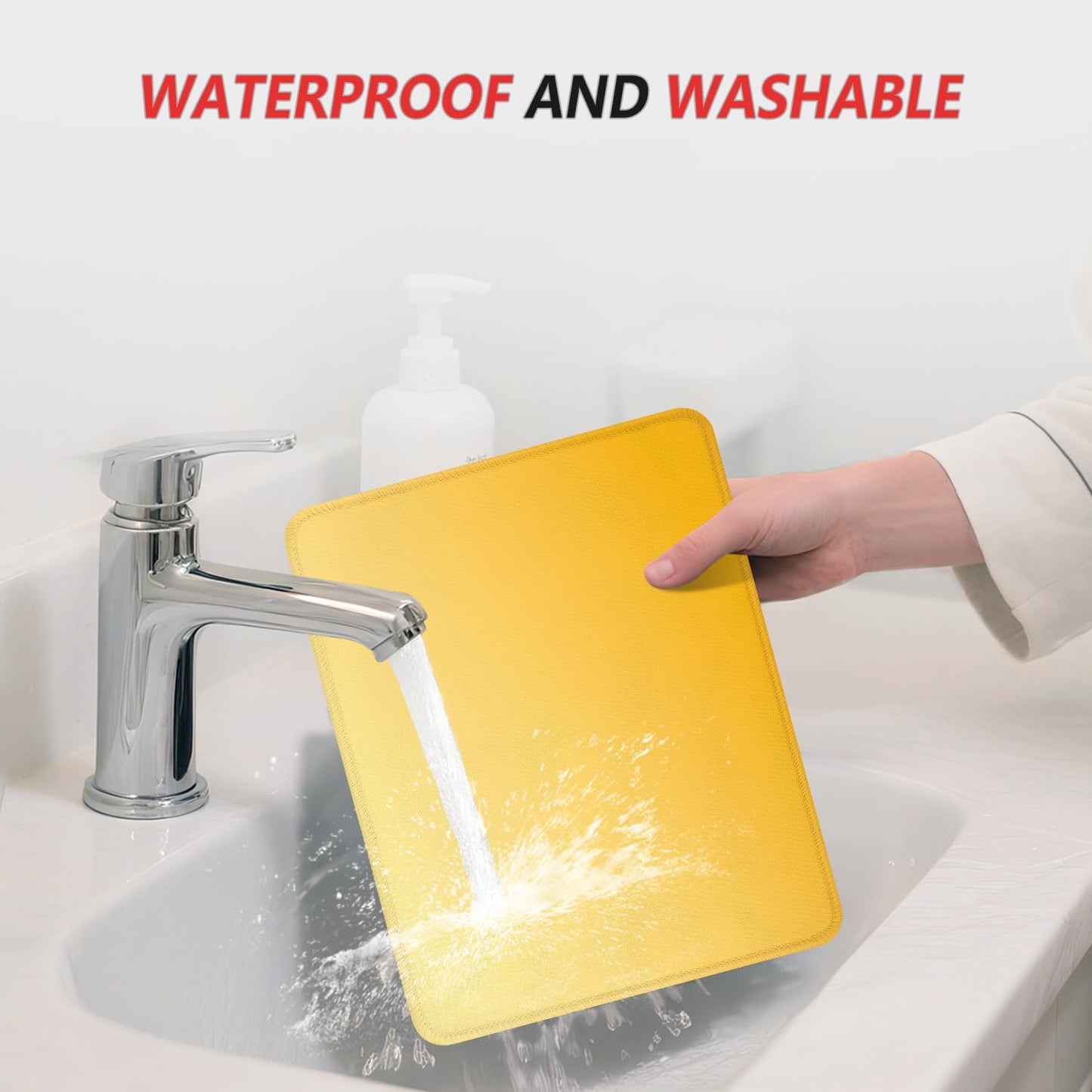 ITNRSIIET Mouse Pad Non-Slip Rubber Base Smooth Surface Stitched Edges Waterproof Durable Compatible with All Mice for Office & Gaming, Desk Accessory, 10.2x8.3x0.12 inch, Yellow Gradient