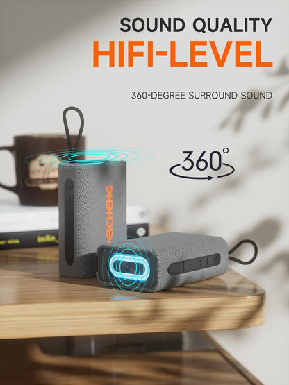 Speaker, Portable Wireless Bluetooth Speakers, Waterproof Loud Stereo Sound with RGB Lights TWS Paire Long Playtime for Home/Party/Outdoor, Electronic Gadgets (1PCS, Gray)