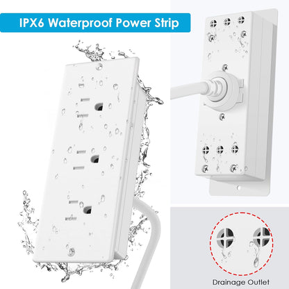 Conference Recessed Power Strip Socket Waterproof,Conference Table Splash Resistant Furniture Recessed Power Strip,Flush Mount with 3 Outlets,6ft Extension Cord,Flat Plug
