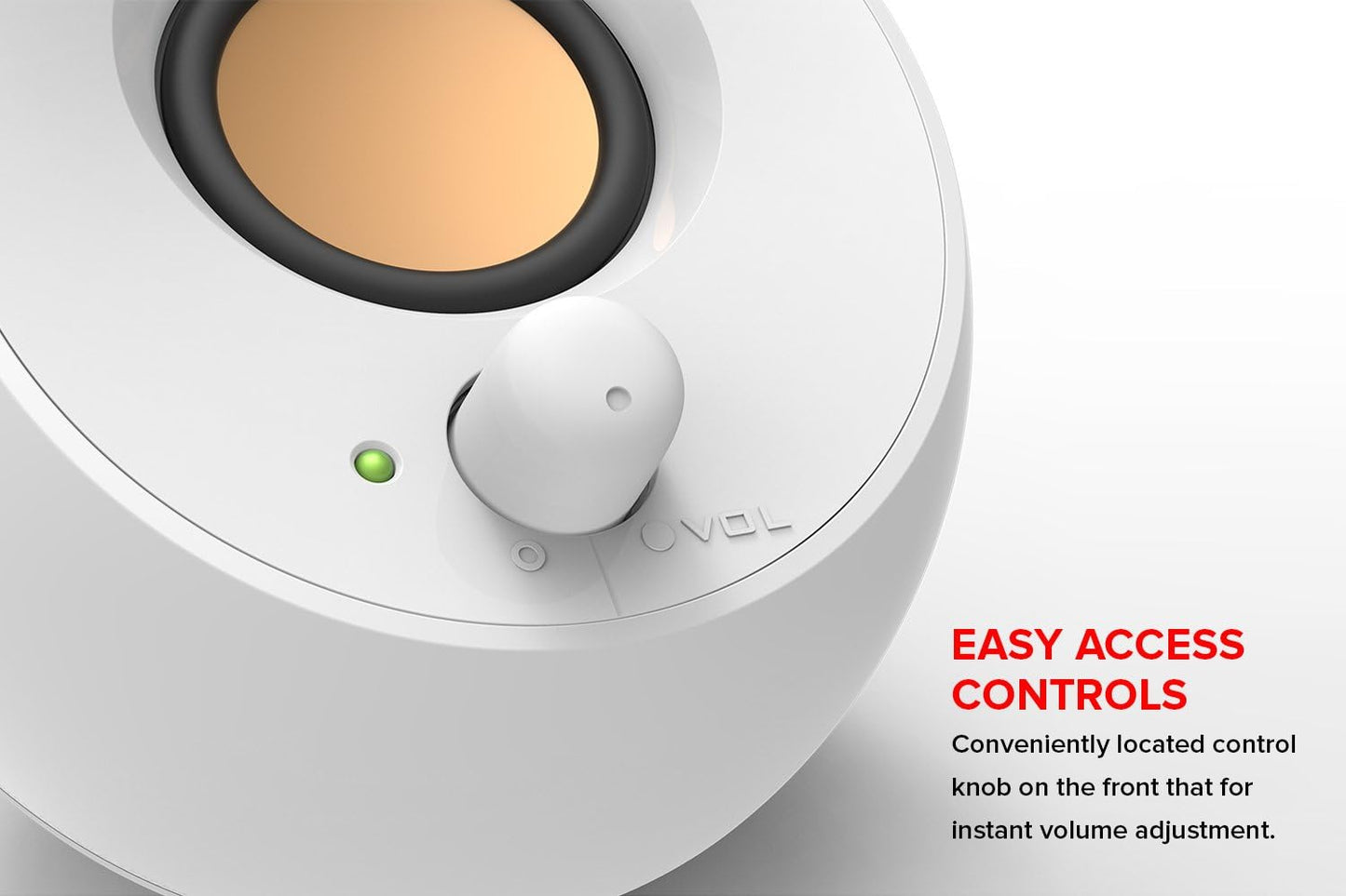 Creative Pebble 2.0 USB-Powered Desktop Speakers with Far-Field Drivers and Passive Radiators for PCs and Laptops (White)