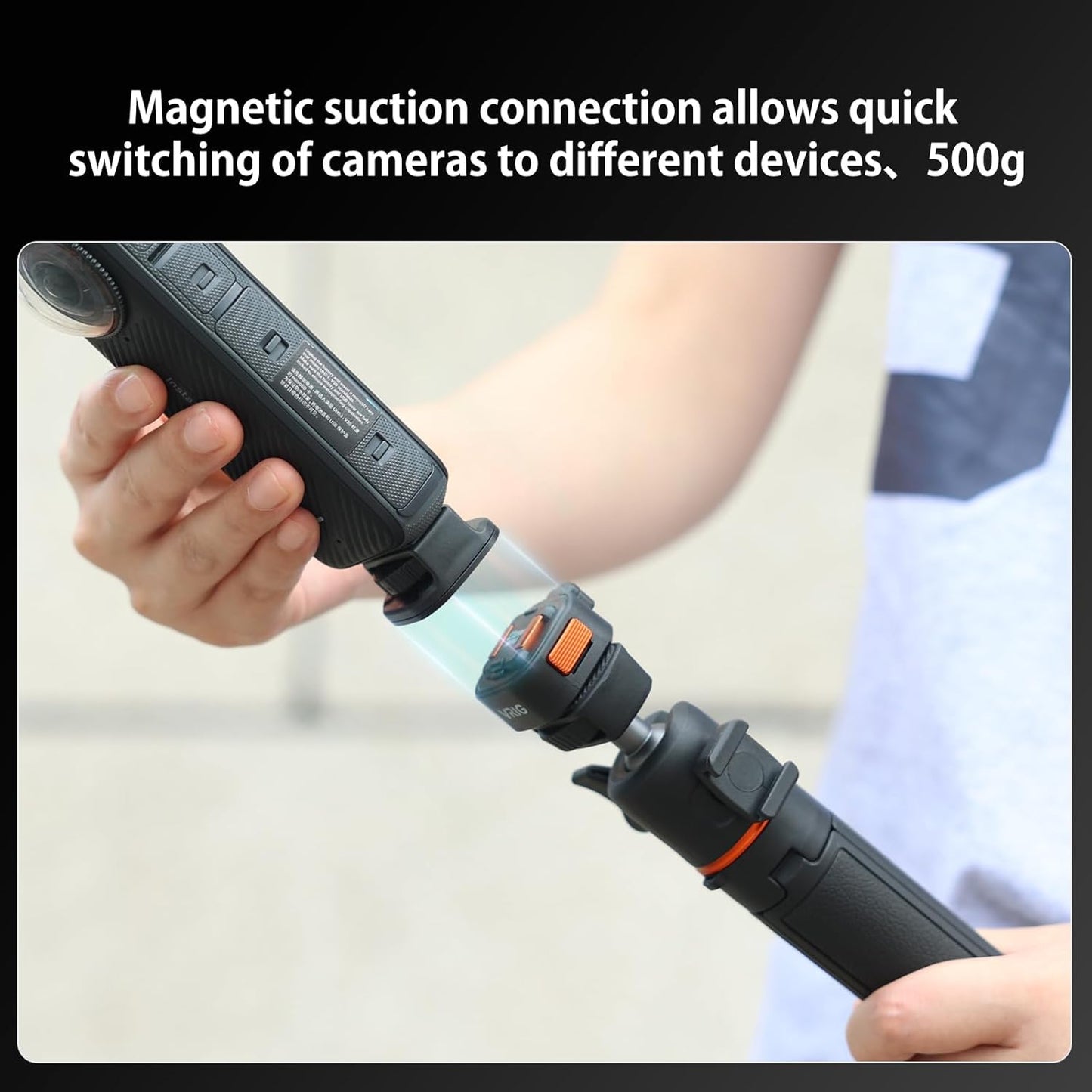 VRIG Magnetic Quick Release Mount Adapter with 1/4" Screw Thread for DJI Osmo Action Pocket3,Insta360 X5/X4/X3,1/4" Screw Hole for Tripod, Monopod