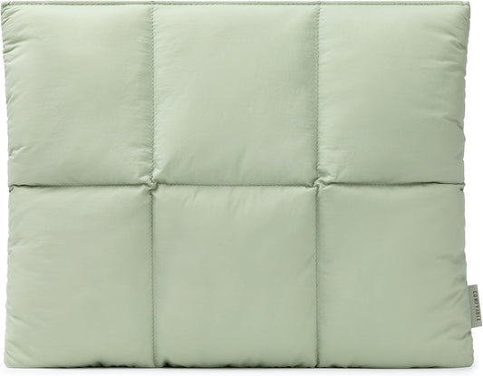 Comfyable Puffy Laptop Sleeve 15 Inch 16 Inch, Quilted Puffer Laptop Carrying Case, Pillow Pouch Compatible for MacBook Air 15 in M4 2025 & MacBook Pro 16 in M4 2024, Sage