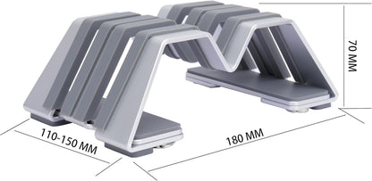 Adjustable Dual Vertical Laptop Stand - Supports 2 Devices Holder, Fit for All Laptops(10-30mm Thickness) - Fashion Design, Adjustable Width, Anti-Slip & Scratch-Resistant, Patented Design