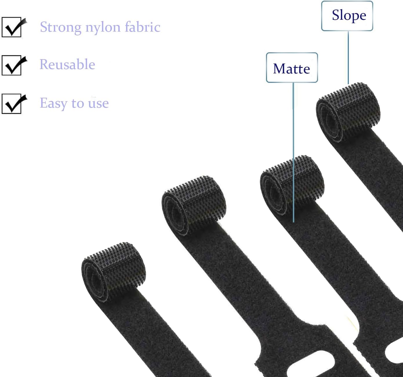 100 Pack Reusable Hook & Loop Cable Ties & Labels Kit - 50 Durable Cord/Wire Tags + 50 Self-Gripping Straps for Electronics Organizing, Home Office Cord Management (White & Black)