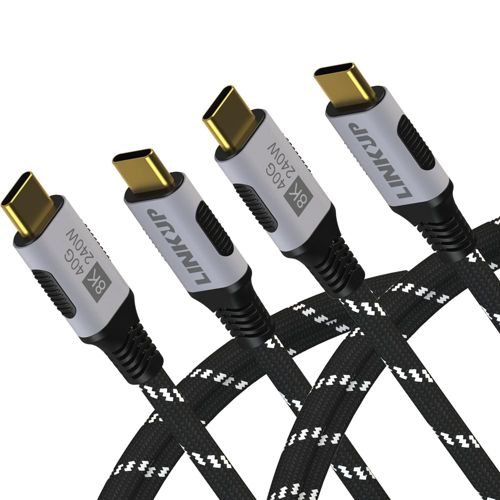 LINKUP USB 4.0 USB C to USB C Cable | Thunderbolt 4/3 Compatible | Type C Charger for MacBook and iPhone | 240W Fast Charging | 40Gbps Data Transfer | 8K@60Hz Display Cord | Use with all USB C devices