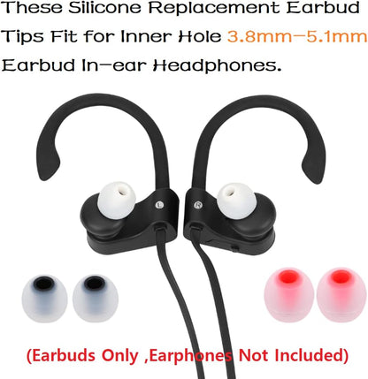 Earbud Silicone Ear Tips Replacement Earbuds Gels for Popular In-Ear Headphones Other Inner Hole 3.8mm - 5.1mm 9 Pairs S/M/L