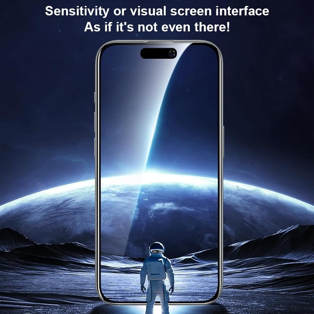 OneFish Privacy Screen Protector for IPhone 14 Plus/13Pro Max Anti-Spy Tempered Glass Dust-Free Bubble-Free Anti-Fingerprint 9H Scratch Protection & Hassle-Free Installation Frame [2-Pack]