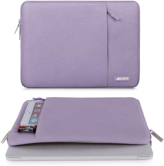 MOSISO Laptop Case 16 inch, 15-15.6 inch Laptop Sleeve Compatible with MacBook Pro 16 M4 M3 M2 M1, HP Acer Dell Lenovo ASUS Notebook, Polyester Vertical Computer Sleeve Bag with Pocket, Purple