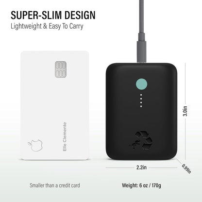 Nimble Champ Lite Portable Charger, 5200mAh Fast Charging Power Bank 15W USB C and A Port with Cable, Travel Essential Battery Pack for iPhone Galaxy Pixel MacBook iPad Kindle Airpod Laptop Tablet