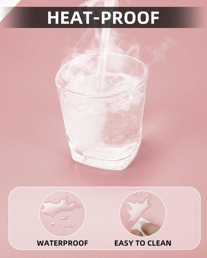 Leather Desk Pad Protector, Large Desk Mat, Mouse Pad, Non-Slip PU Leather Desk Blotter,Desk Cover mat,Desk mat for Keyboard and Mouse,Mat for Office&Home (Rose Pink, 48" x 17")