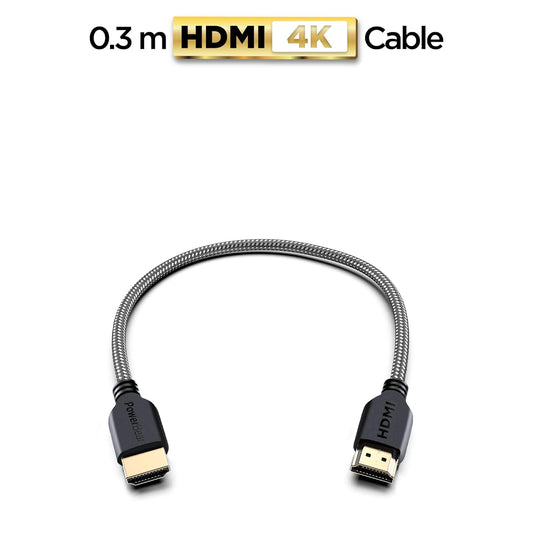 PowerBear 4K HDMI Cable 1 ft | High Speed, Braided Nylon & Gold Connectors, 4K @ 60Hz, Ultra HD, 2K, 1080P, ARC & CL3 Rated | for Laptop, Monitor, PS5, PS4, Xbox One, Fire TV, Apple TV & More