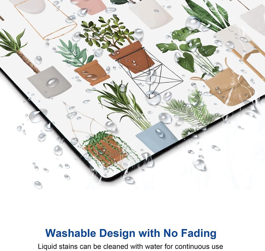Mouse Pad, Cute House Plants Mouse Pads, Square Washable Cloth Personalized Mouse Mat with Design, Gaming Office Home Non-Slip Rubber Base Computer Mousepad
