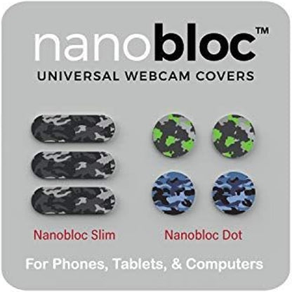 Webcam Cover - 7-Pack, Camo - Universal No-Residue Nano Suction Privacy Slider - Laptop Camera Cover & Webcam Blocker