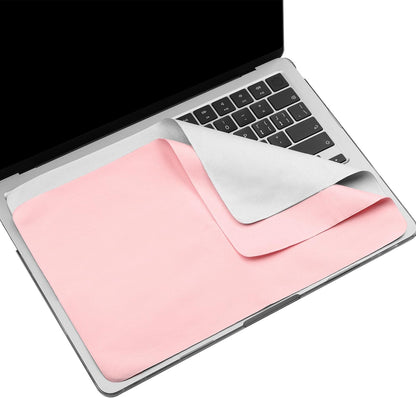 2 Pack Microfiber Liner Cleaning Cloth 13" with Screen Keyboard Imprint Protection, Laptop Keyboard Protector Compatible with MacBook Pro/AIR 13" and MacBook Pro 14"-(Grey+Pink)