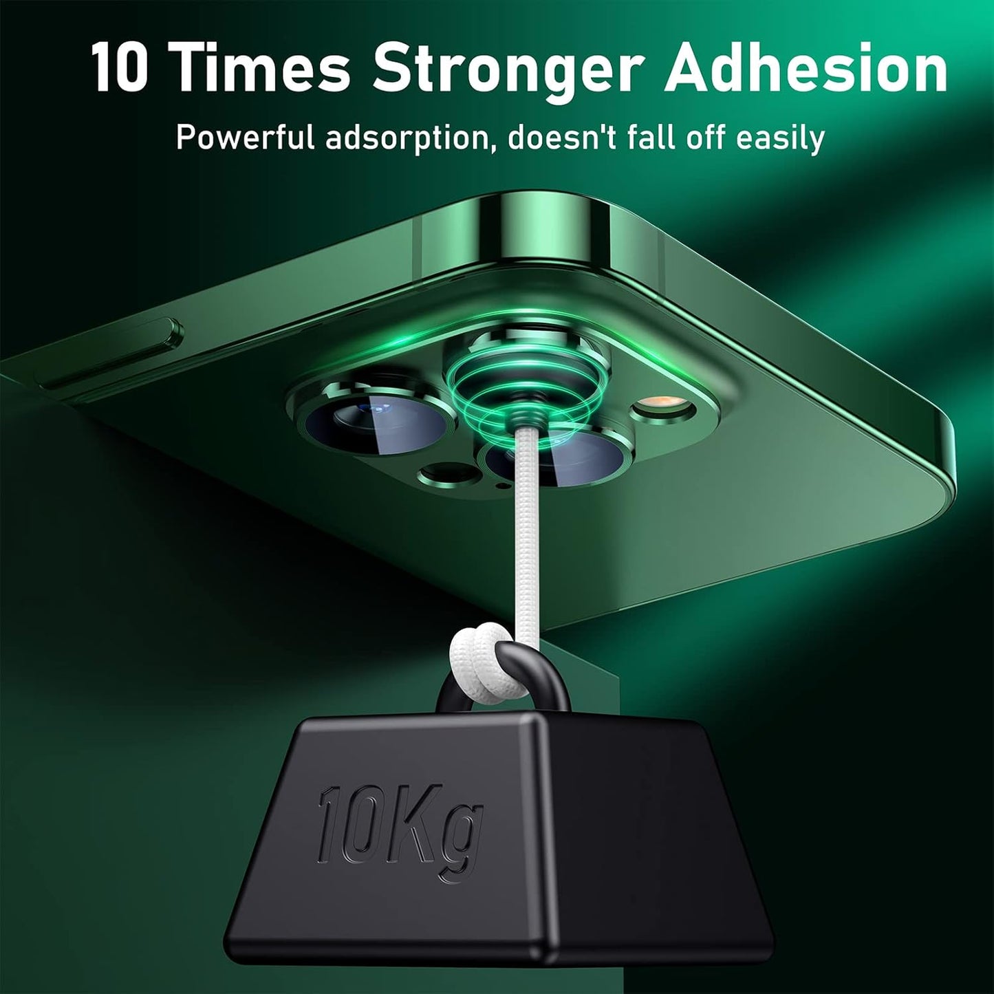 UniqueMe for iPhone 13 Pro/iPhone 13 Pro Max Camera Lens Protector, [Strong Drop Protection] [Not Easy to Fall-off] Metal Ring Tempered Glass Rear Camera Screen Cover, Alpine Green