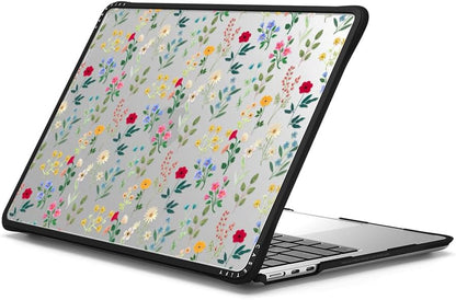 CASETiFY Impact MacBook Air 13.6" (M2-M4) Case [Cushioned Impact Corners/Scratch-Resistant/Anti-Slip Grip] - Spring Botanicals 2 - Clear Black