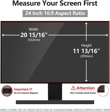 24 Inch Computer Privacy Screen Shield [2 Pack] for 16:9 Widescreen Desktop Monitor - Anti-Glare Blue Light Privacy Filter and Anti Spy Privacy Screen Protector Film