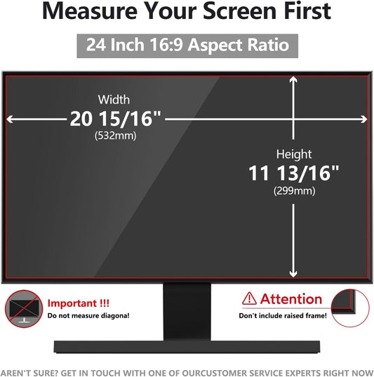 24 Inch Computer Privacy Screen Shield [2 Pack] for 16:9 Widescreen Desktop Monitor - Anti-Glare Blue Light Privacy Filter and Anti Spy Privacy Screen Protector Film