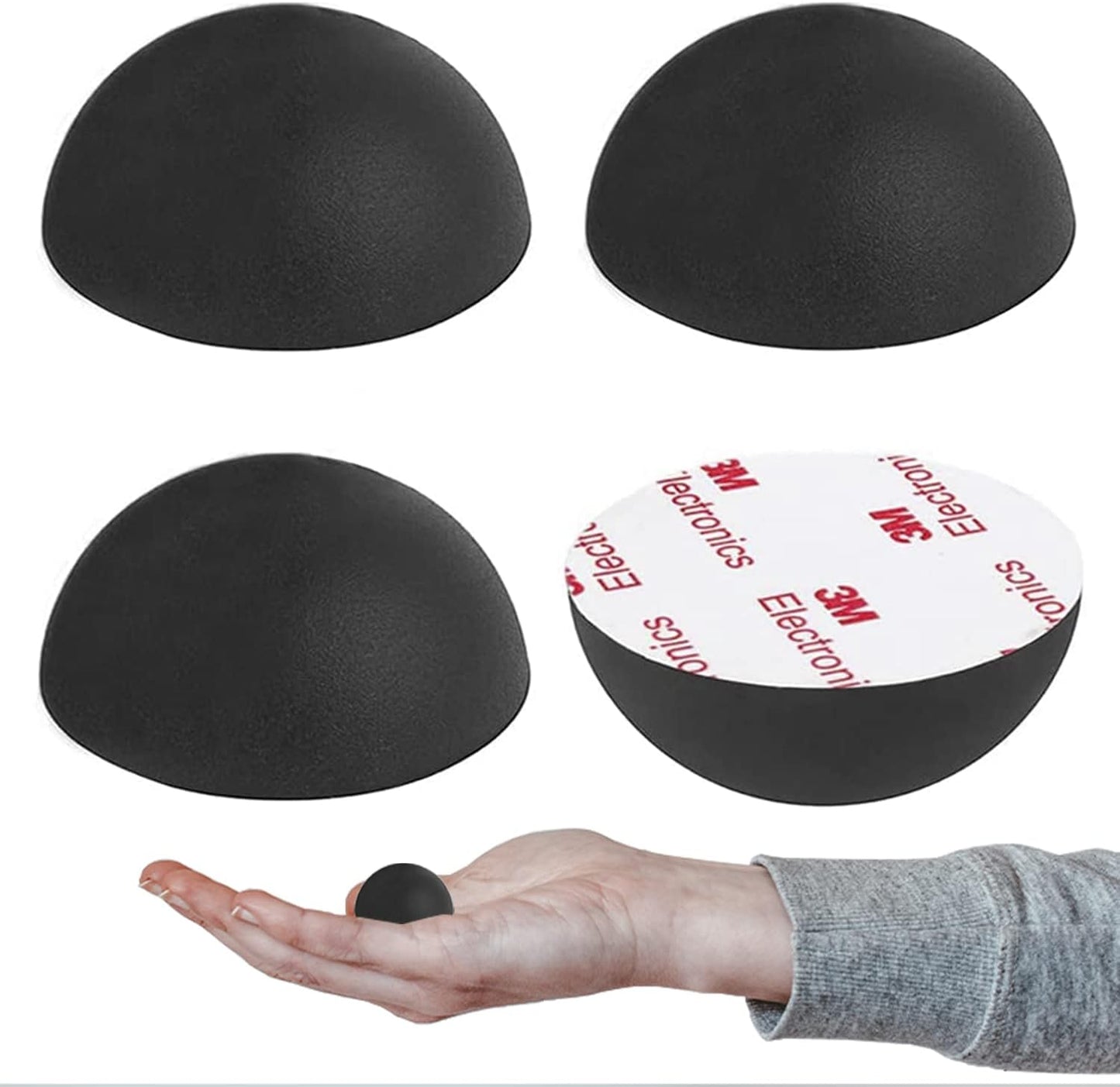 1.25" Silicone Hemisphere Bumpers Isolation Feet Rubber Non-Skid Speaker Pads with Adhesive Record Player Audio Isolation Pads for Small Speaker Spikes,Turntable,Amplifiers,Subwoofer,Monitors,Decks