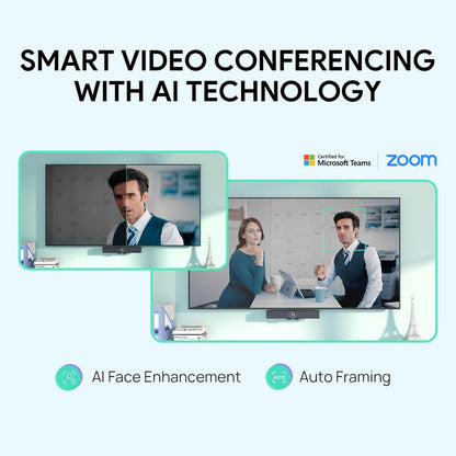 Yealink UVC34 4K Conference Room Camera System 10 Microphone 8 MP All-in-One Video Conferencing System AI Auto Framing 120° Field of View Microsoft Teams Certified Webcam Zoom Rooms USB-A