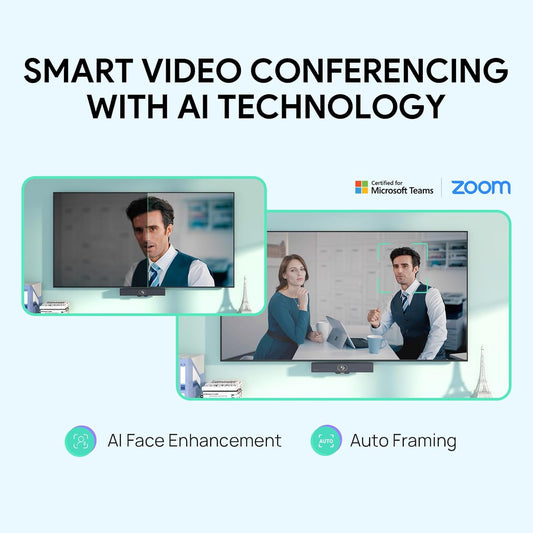 Yealink UVC34 4K Conference Room Camera System 10 Microphone 8 MP All-in-One Video Conferencing System AI Auto Framing 120° Field of View Microsoft Teams Certified Webcam Zoom Rooms USB-A