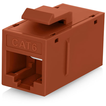 Everest Cat6 RJ45 Keystone Coupler (12-Pack) in Orange - RJ45 Coupler - Cat 6 Couplers - Female to Female Cat6 Keystone Jacks - Ethernet Couplers - Ethernet Cable Extender