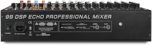 Sound Town 12-Channel Professional Audio Mixer with 99 DSP, USB MP3 Bluetooth, Dual 7-band EQ, 48V Phantom Power & Mute, Recording (TRITON-TX1202)