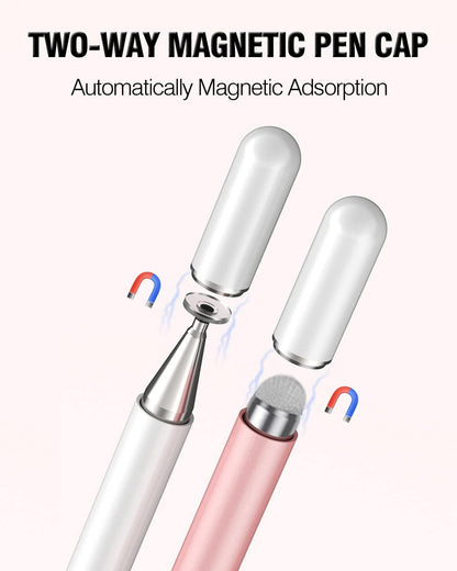 Stylus Pen for Touchscreen, 2 in 1 Stylists Pens Compatible with All Touch Screens Devices, Tablets, iPhone, iPad, Android, Computer, Laptop, Fine Disc Tip Drawing Styluses [8 Pack]