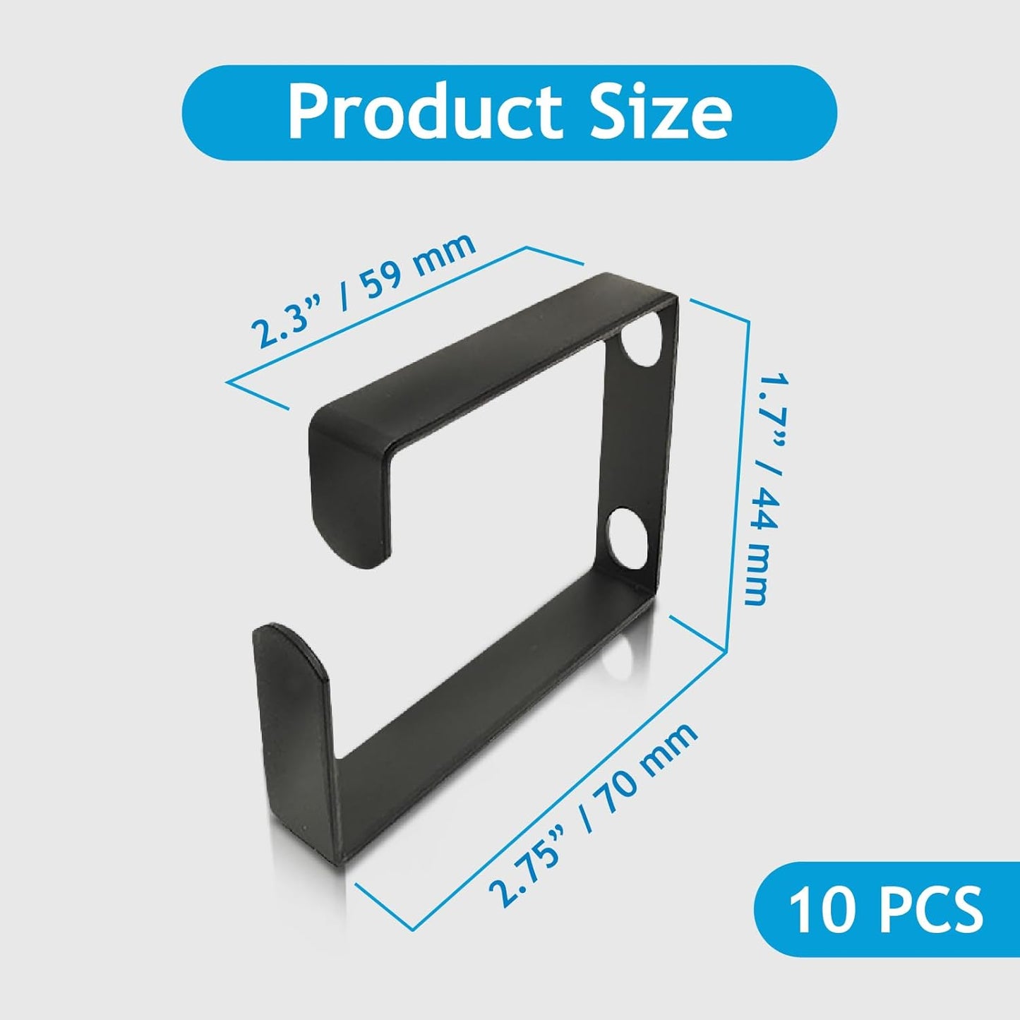 10 Pack Metallic 1U D Ring Cable Manager Ring Network Rack Cable Management Ring Cable Management Hook for Network Patch Cables, Fiber Optic, Power Cords - Made in Taiwan