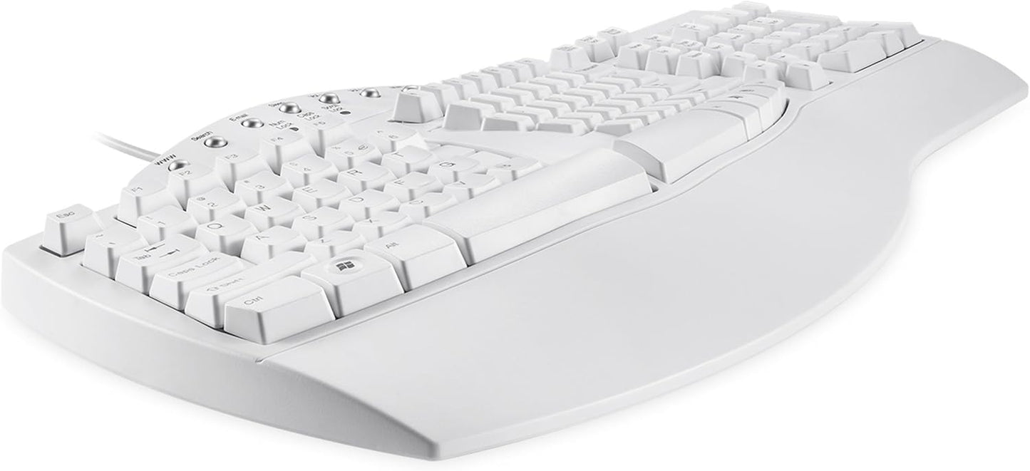 Perixx PERIBOARD-512W Periboard-512 Ergonomic Split Keyboard - Natural Ergonomic Design - White - Bulky Size 19.09"X9.29"X1.73", US English Layout