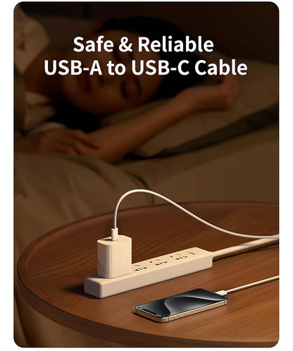 Woven iPhone 16 Pro Max Charger Cable, [MFi Certified] USB A to USB C Cord Fast Charging for Apple iPhone 15 Pro Max/16 Plus/iPhone 16Pro, iPad Air 5, USB to Type C Carplay Charge Wire (6.6ft, White)