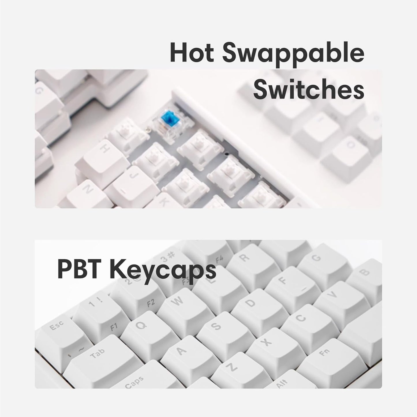 Wireless Ergonomic Split Mechanical Keyboard - Linear, Hot-Swappable, Compact 60% Layout, Programmable for Mac & Windows, PBT Keycaps(Standard Version)