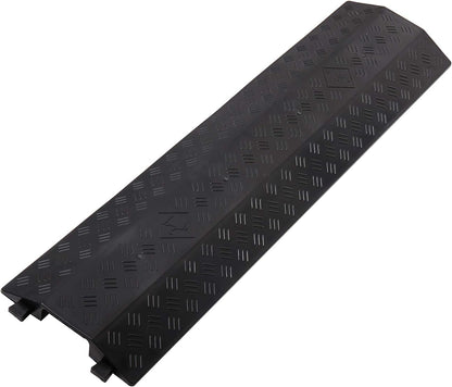 Medium 1 Piece - Floor Cord Cover Cord Protector Drop Over Drop Trak Cable Ramp for Office Warehouse - Black