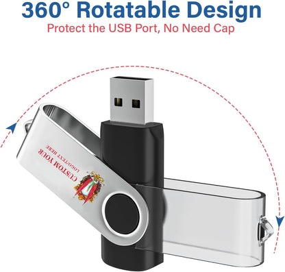 Personalized Flash Drives 4GB, Wooolken Customizable USB 2.0 Thumb Drives 10/20/50/100 Pack, Logo Memory Stick Custom Flash Drive Engraved Logo (Mixcolors)