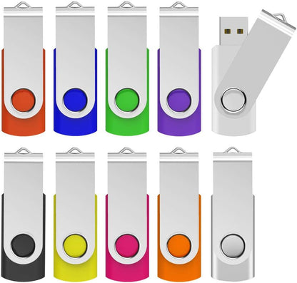 KOOTION 64GB USB 3.0 Flash Drives 10 PCS Memory Stick 3.0 Thumb Drives Pen Drives (Mixcolored)