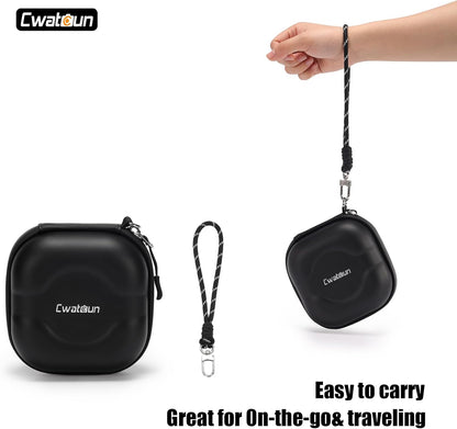 Cwatcun Hard Shell Lens Filter Case, Camera Filter Case for 7 Filters Up to 100mm with Hand Strap, Dustproof & Waterproof Camera Lens Filter Storage Case for ND UV CPL Filter Pouch