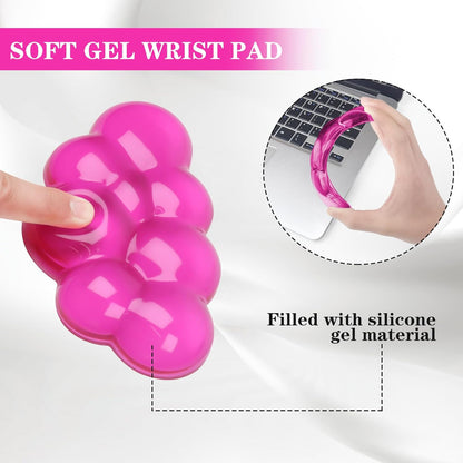 Gel Cloud Mouse Wrist Rest, Cute Wrist Support and Arm Support for Mouse Rest Typing Pain Relief，Suitable for Office/Computer/Laptop/Gaming (Transparent Red)